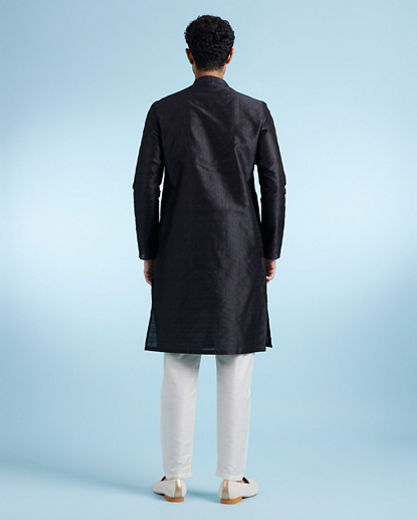 Diwas Men Black Elegance Kurta Pajama Set