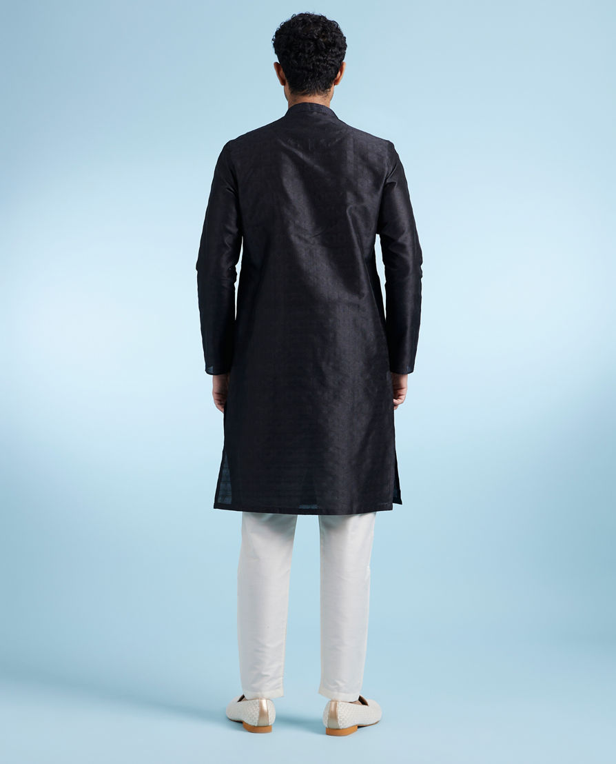 Diwas Men Black Elegance Kurta Pajama Set