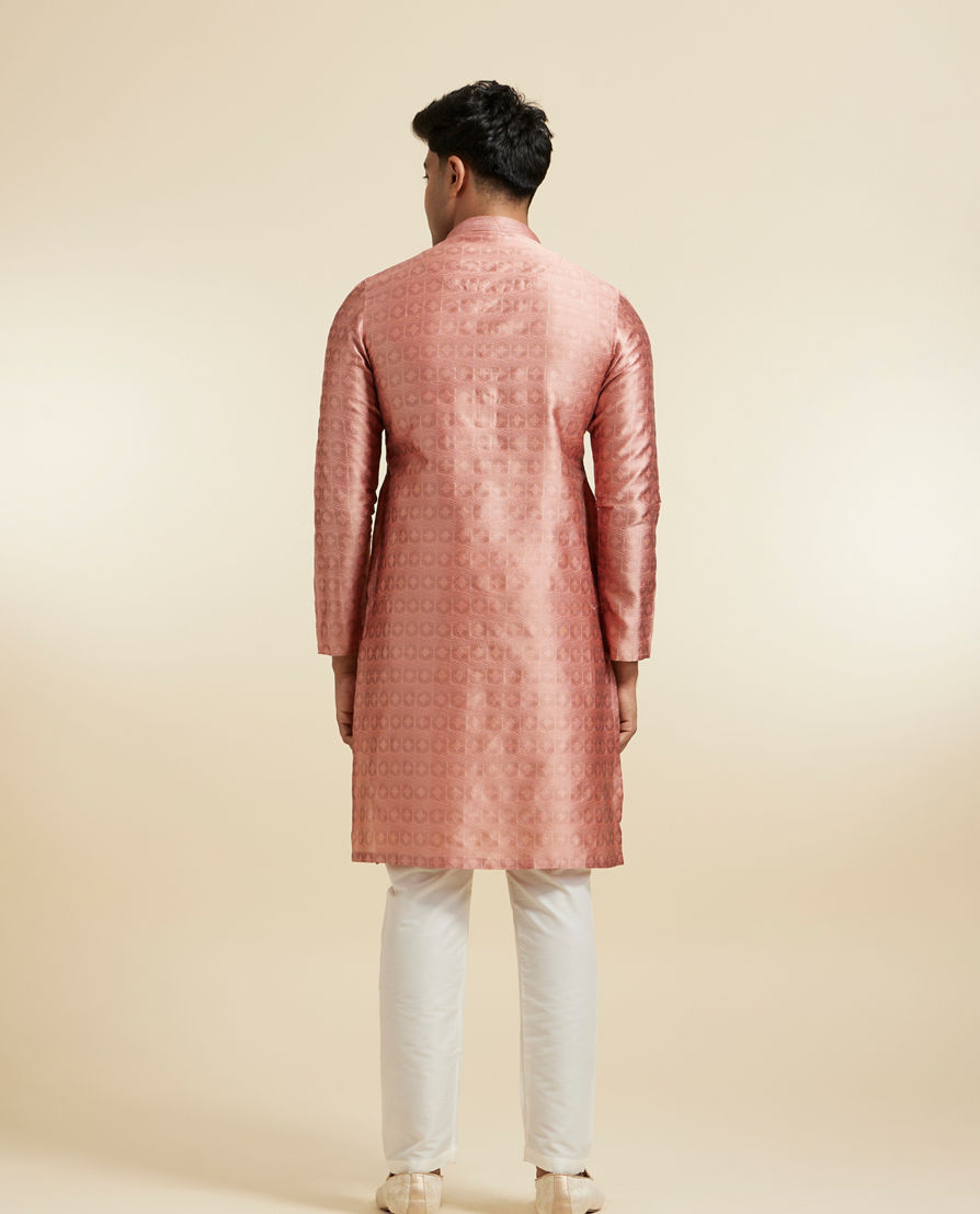 Diwas Men Radiant Peach Art Silk Kurta Pajama