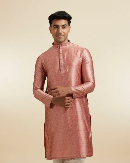 Diwas Men Radiant Peach Art Silk Kurta Pajama