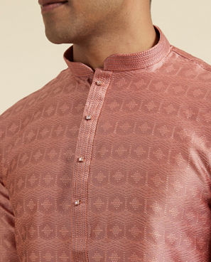Diwas Men Radiant Peach Art Silk Kurta Pajama