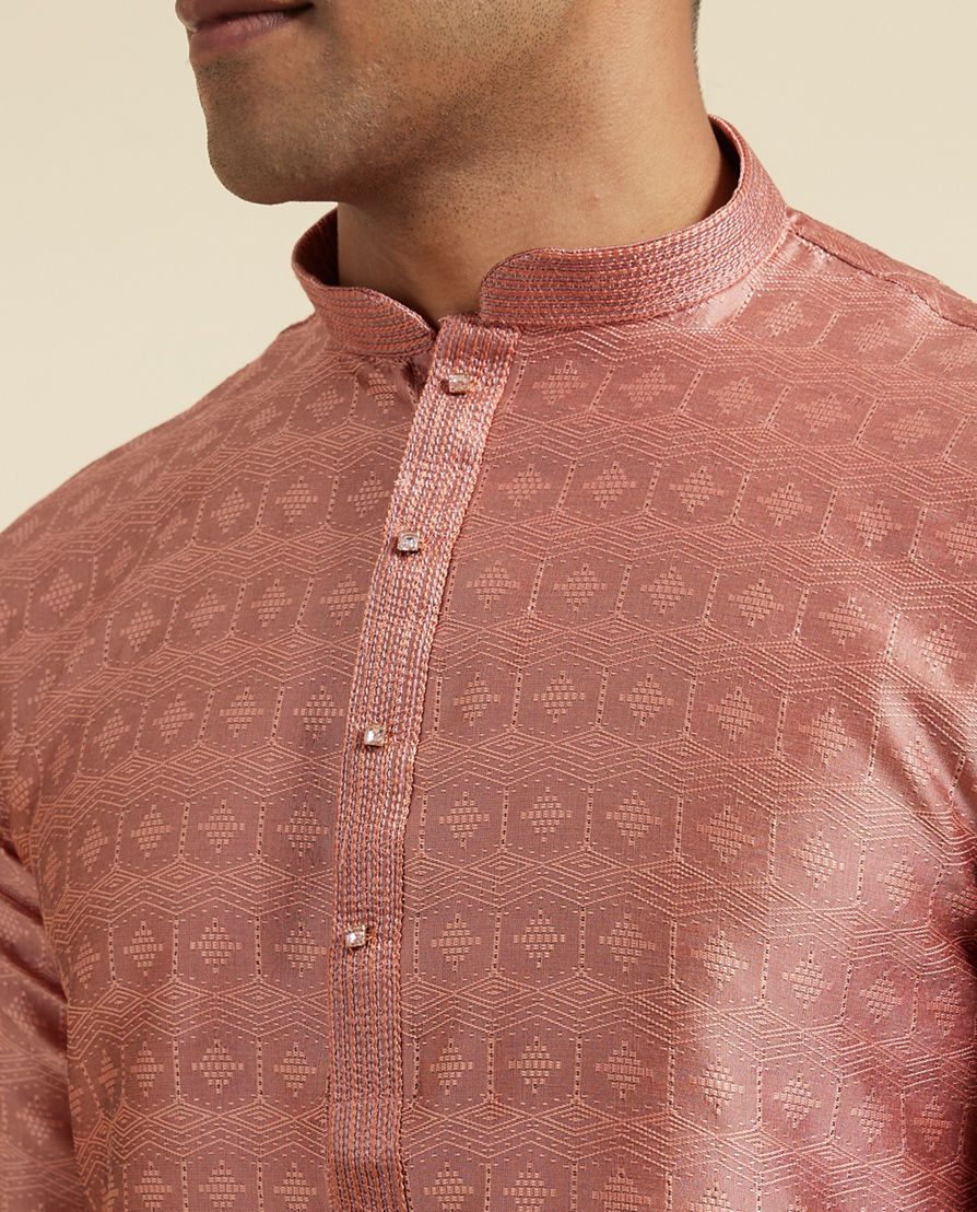 Diwas Men Radiant Peach Art Silk Kurta Pajama