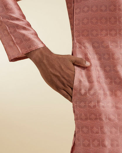 Diwas Men Radiant Peach Art Silk Kurta Pajama