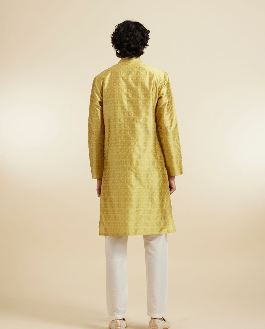 Diwas Men Mehndi Green Art Silk Kurta Pajama