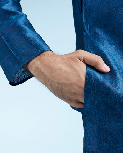 Diwas Men Teal Blue Kurta Pajama Set
