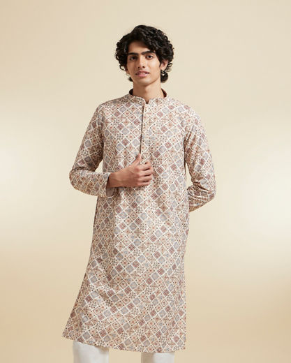 Diwas Men Beige Elegance Kurta Pajama