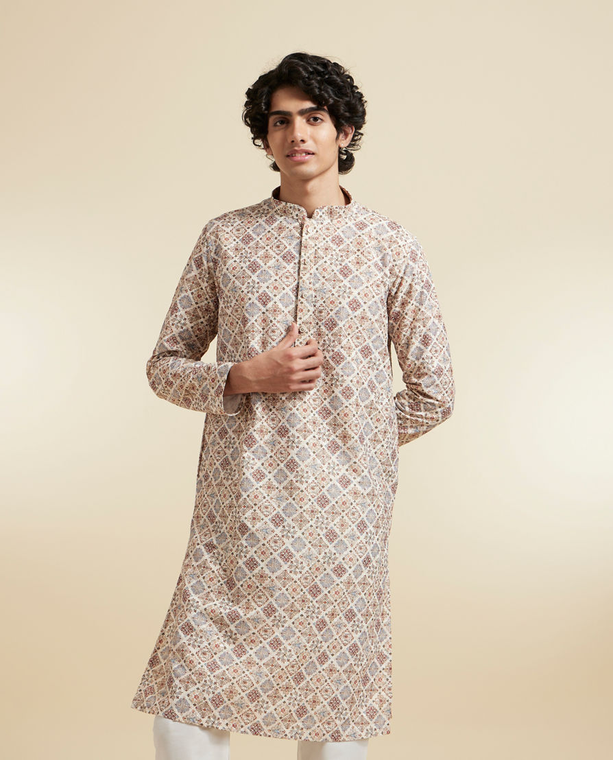 Diwas Men Beige Elegance Kurta Pajama
