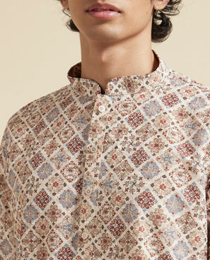 Diwas Men Beige Elegance Kurta Pajama