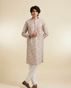 Diwas Men Beige Elegance Kurta Pajama