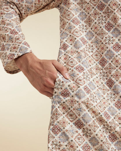 Diwas Men Beige Elegance Kurta Pajama