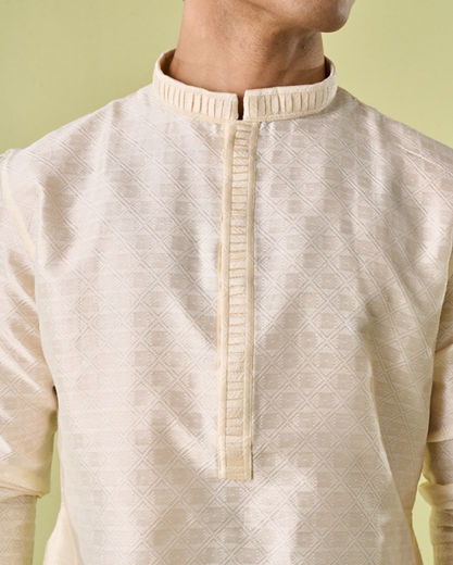 Diwas Men Cream Elegance Kurta Pajama