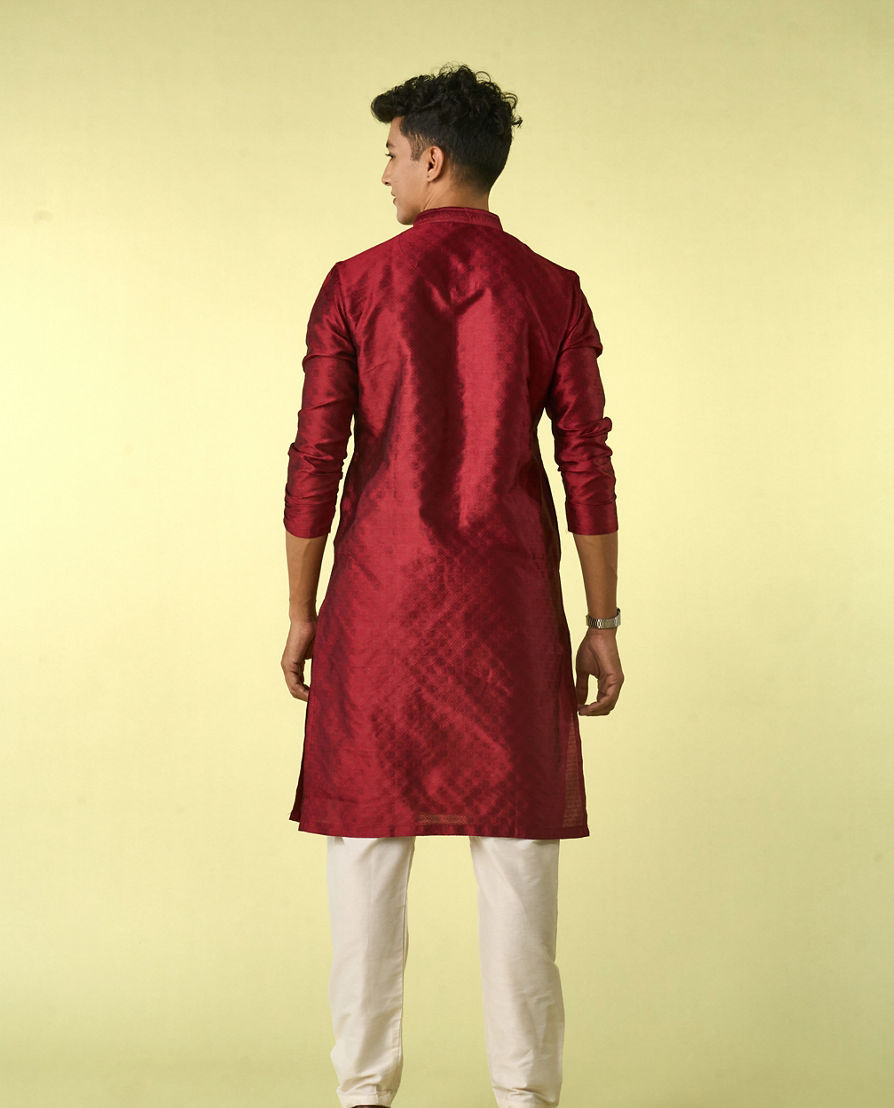 Diwas Men Maroon Majesty Kurta Pajama