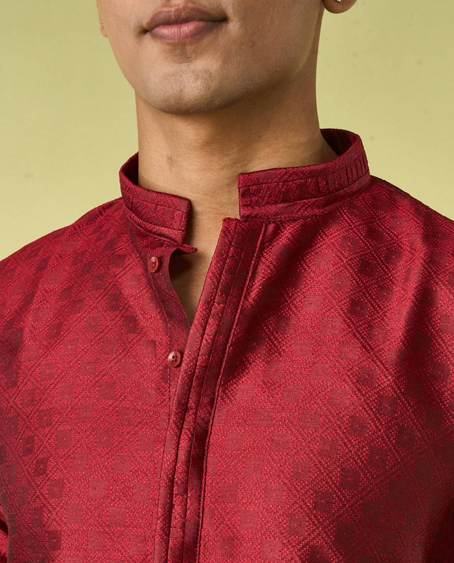 Diwas Men Maroon Majesty Kurta Pajama