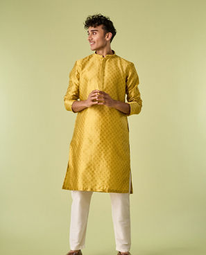 Diwas Men Mehndi Green Festive Elegance Kurta Pajama