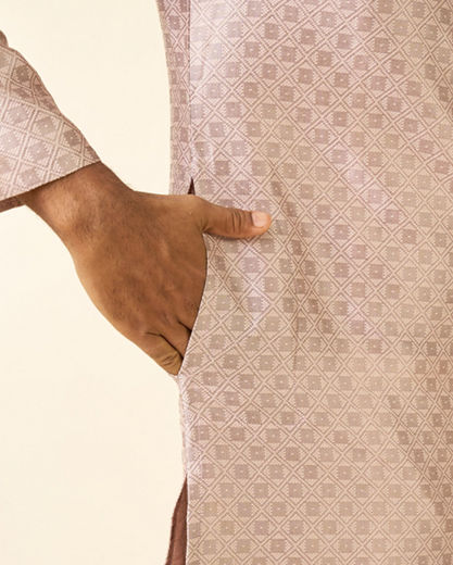 Diwas Men Dusty Pink Elegance Kurta Pajama