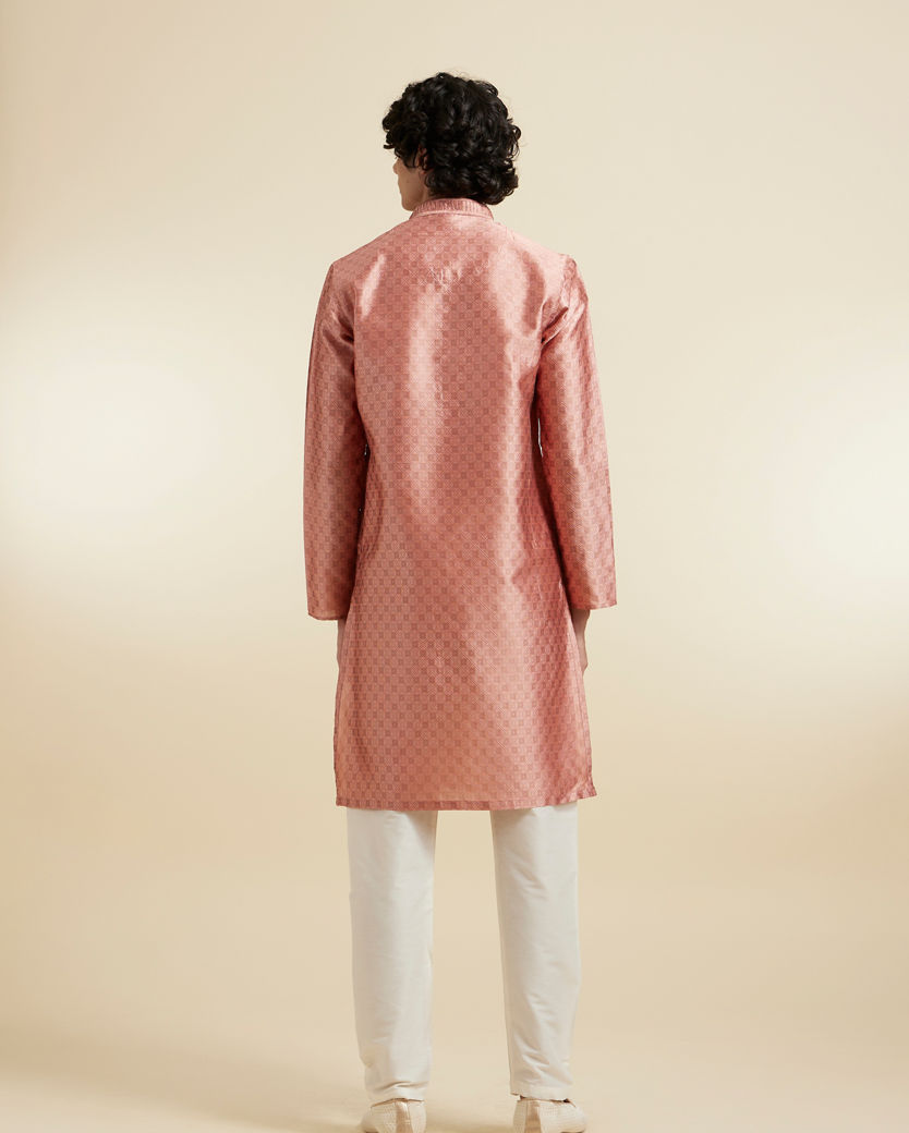 Diwas Men Peach Silk Splendour Kurta Pajama