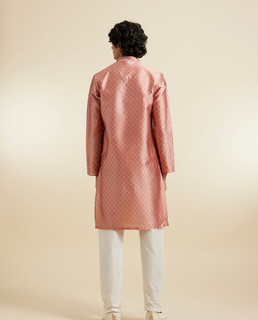 Diwas Men Peach Silk Splendour Kurta Pajama