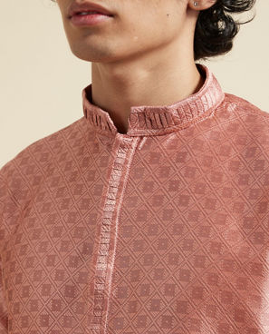 Diwas Men Peach Silk Splendour Kurta Pajama