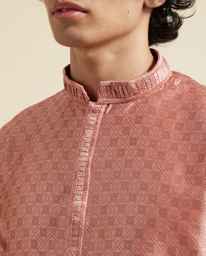 Diwas Men Peach Silk Splendour Kurta Pajama