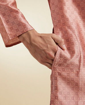 Diwas Men Peach Silk Splendour Kurta Pajama