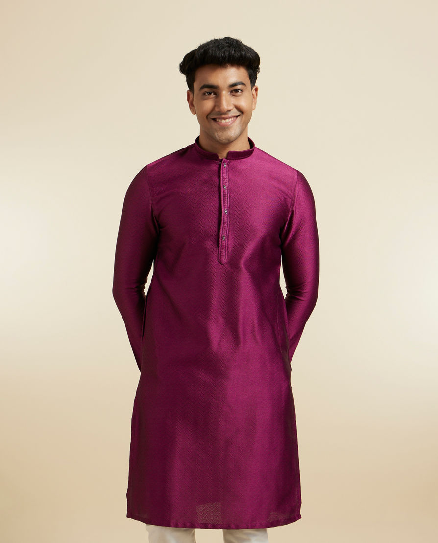 Diwas Men Wine Elegance Kurta Pajama