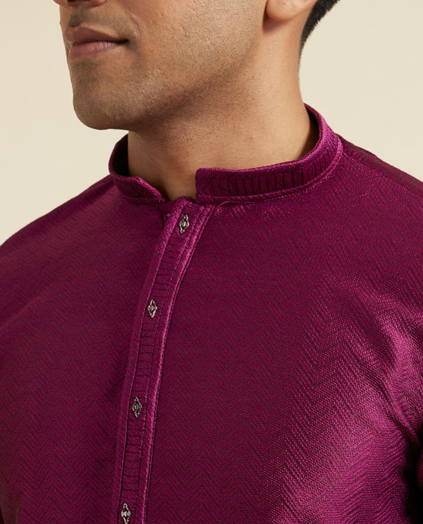 Diwas Men Wine Elegance Kurta Pajama
