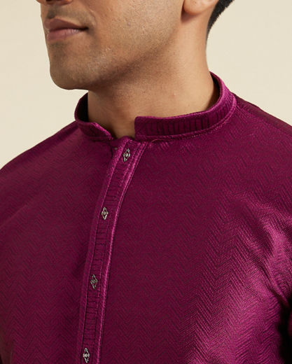 Diwas Men Wine Elegance Kurta Pajama