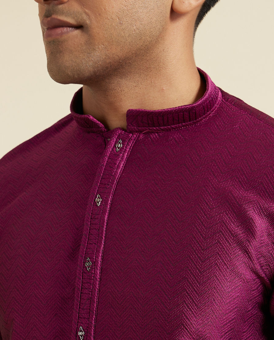 Diwas Men Wine Elegance Kurta Pajama