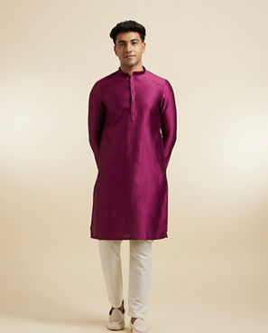 Diwas Men Wine Elegance Kurta Pajama