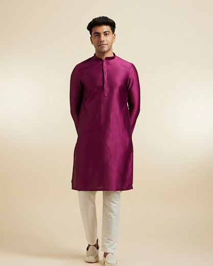 Diwas Men Wine Elegance Kurta Pajama