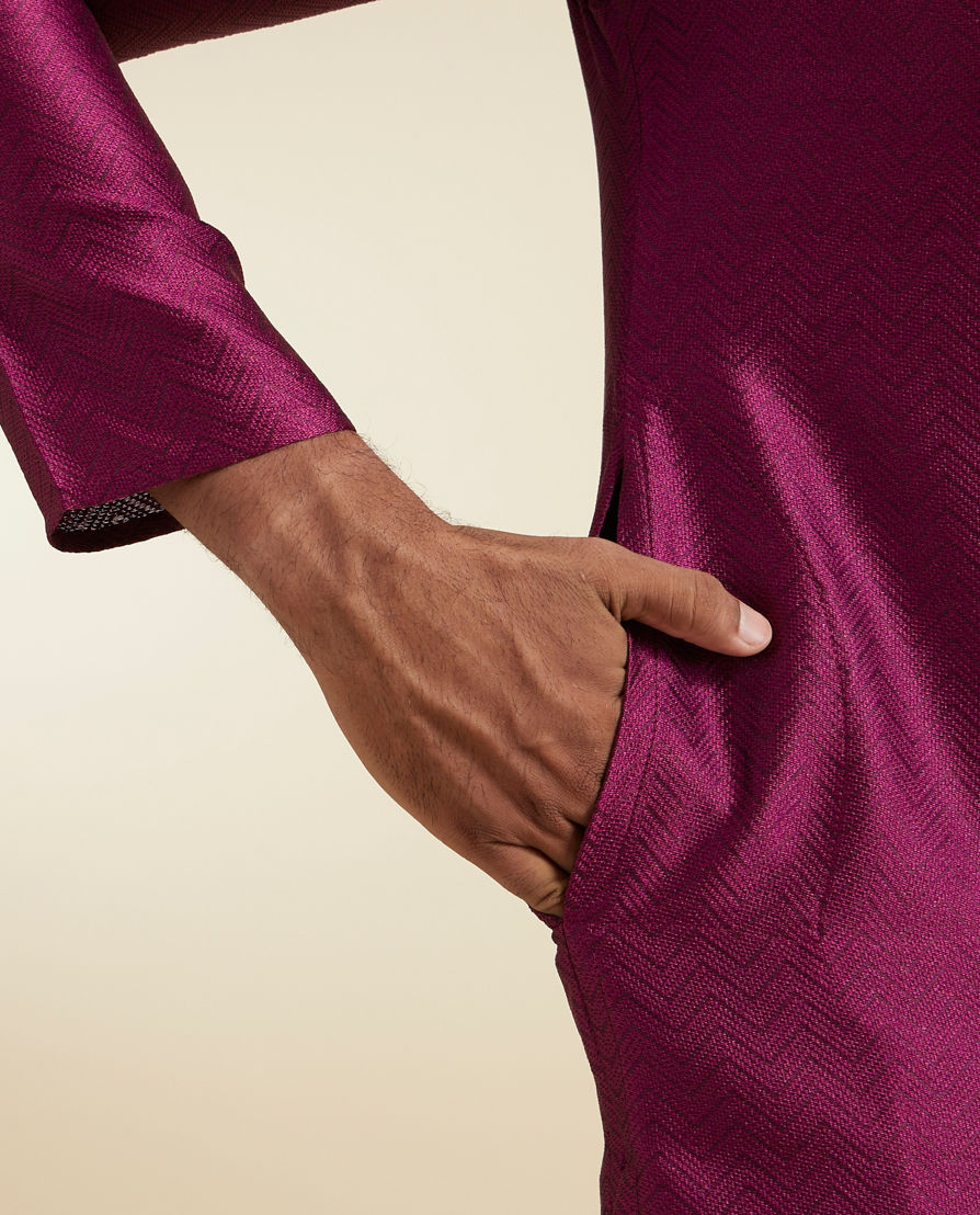 Diwas Men Wine Elegance Kurta Pajama