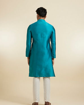 Diwas Men Festive Teal Green Kurta Pajama Set