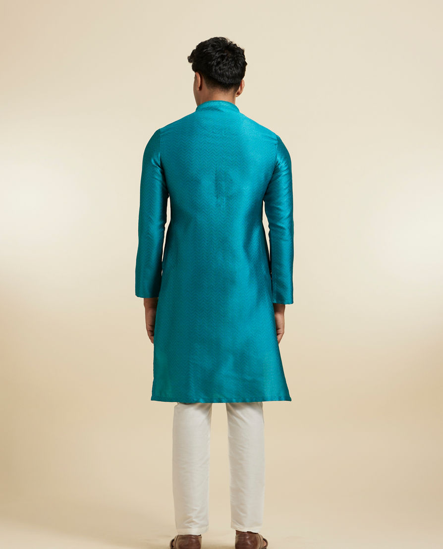 Diwas Men Festive Teal Green Kurta Pajama Set