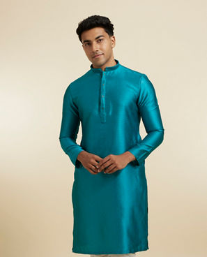 Diwas Men Festive Teal Green Kurta Pajama Set