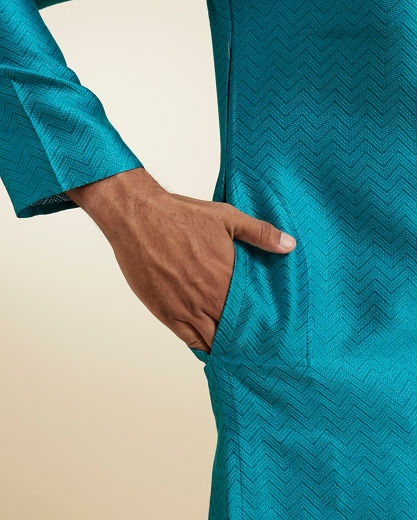 Diwas Men Festive Teal Green Kurta Pajama Set