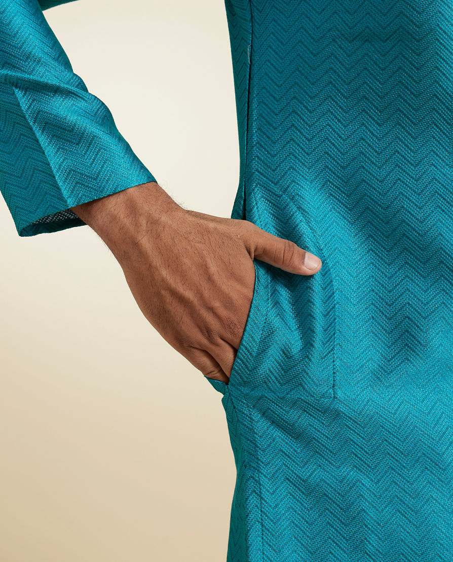 Diwas Men Festive Teal Green Kurta Pajama Set