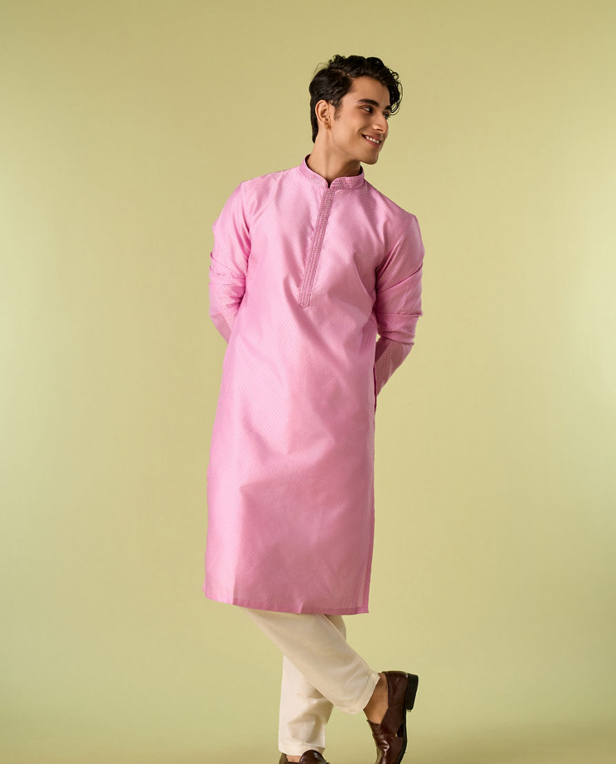 Diwas Men Royal Pink Kurta Pajama Ensemble