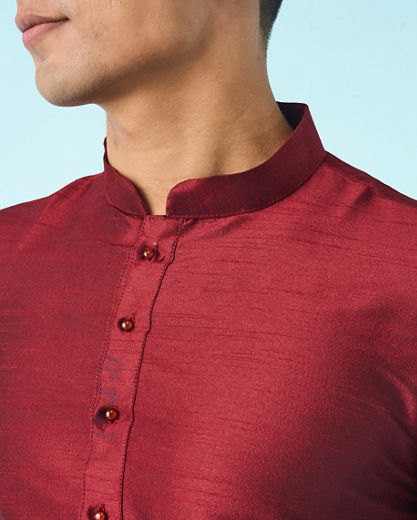 Diwas Men Maroon Fancy Kurta Pajama