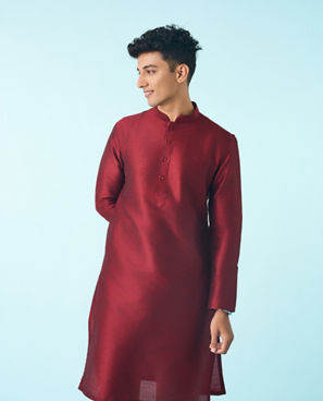 Diwas Men Maroon Fancy Kurta Pajama