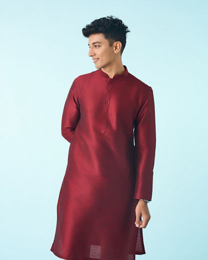Diwas Men Maroon Fancy Kurta Pajama