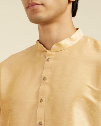 Diwas Men Light Fawn Plain Classic Kurta Pajama