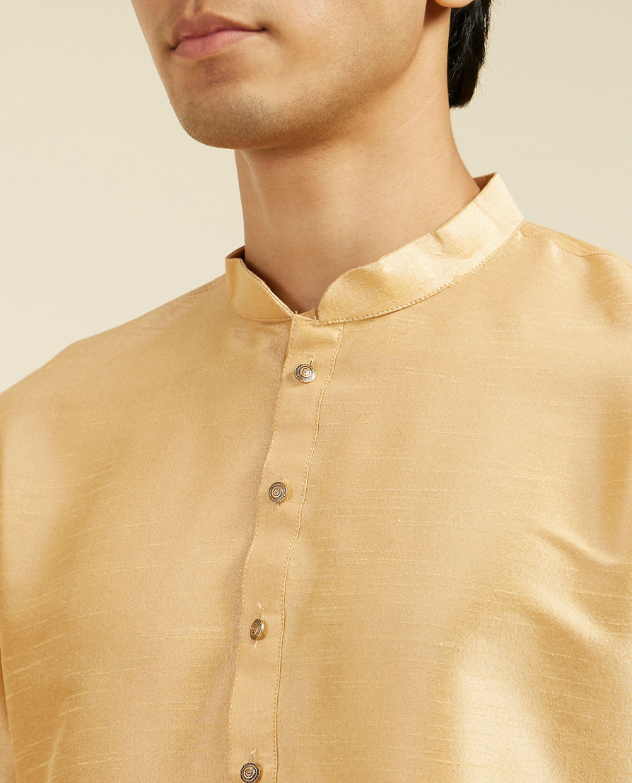 Diwas Men Light Fawn Plain Classic Kurta Pajama