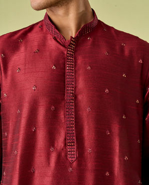 Diwas Men Maroon Majesty Kurta Pajama