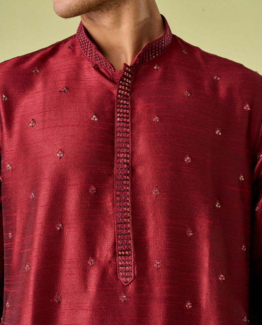 Diwas Men Maroon Majesty Kurta Pajama