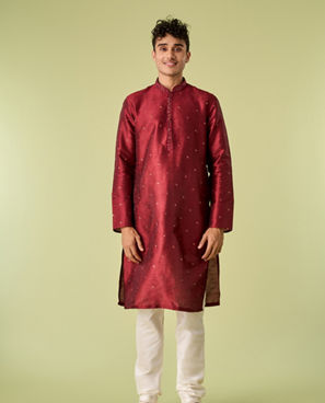 Diwas Men Maroon Majesty Kurta Pajama