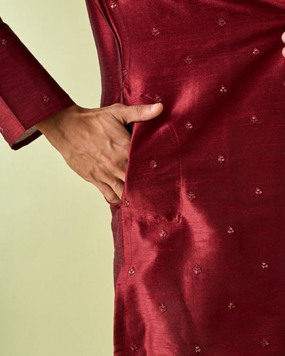 Diwas Men Maroon Majesty Kurta Pajama