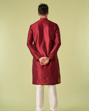 Diwas Men Maroon Majesty Kurta Pajama