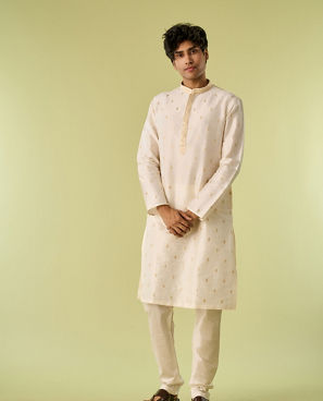 Diwas Men Cream Kurta Pajama Elegance
