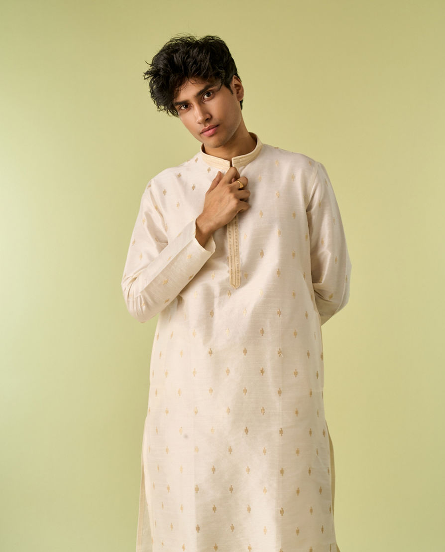 Diwas Men Cream Kurta Pajama Elegance