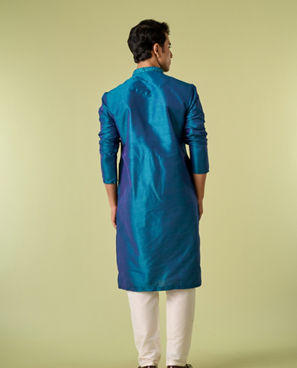 Diwas Men Teal Green Festive Kurta Pajama
